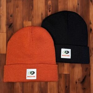 Lot of 2 Mossy Oak Knit Beanies Thick‎ Insulated Acrylic Polyester Winter Cuffed